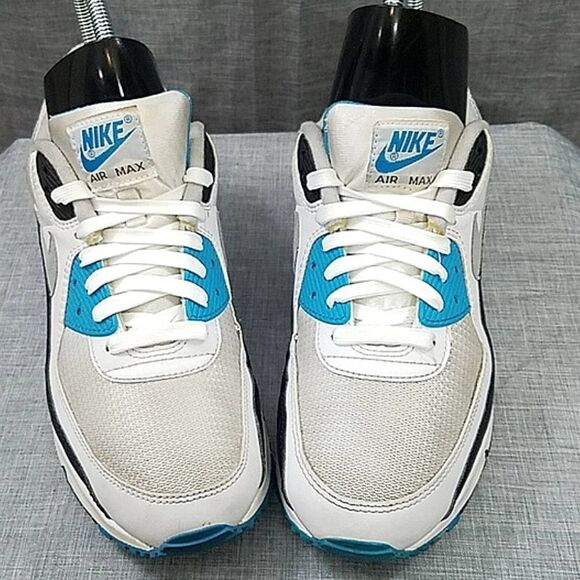 Nike Air Max 90 Retro Laser Blue 2020 CJ6779-100 Men\'s SZ 9.5 Blue / White / Blk main image 4